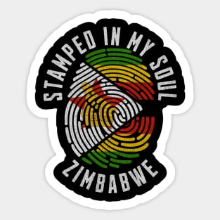 Stamped In My Soul Zimbabwe Flag Fingerprint Zimbabwe Roots Sticker